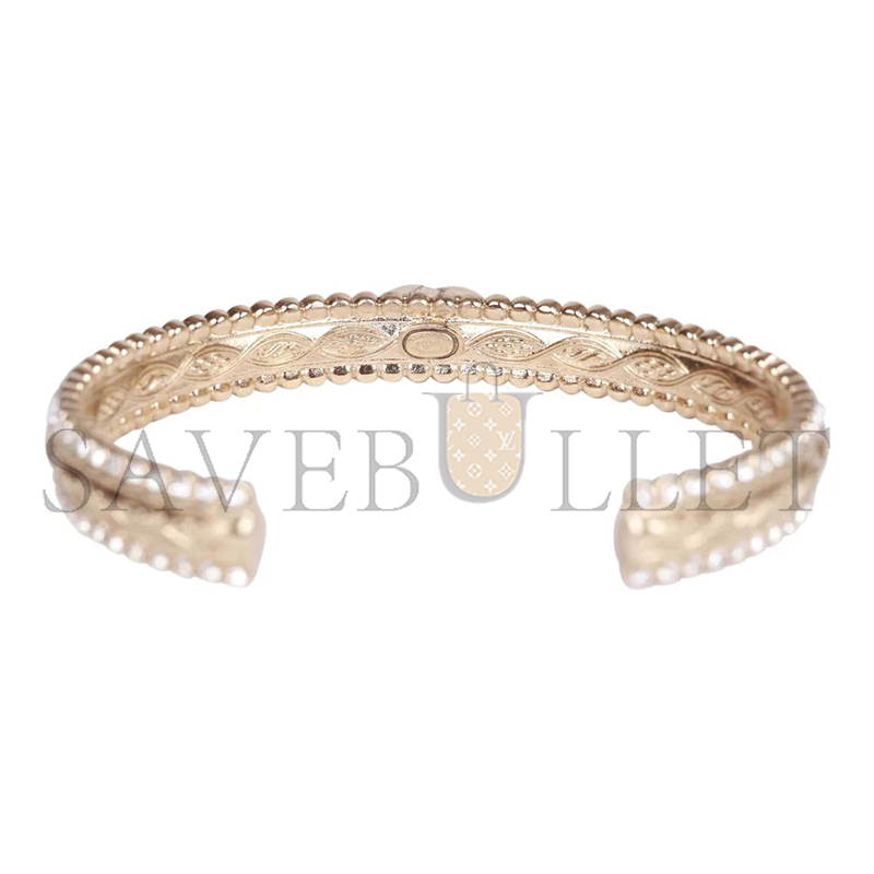 Ch**el crystal manchette cc gold cuff bracelet ab5843